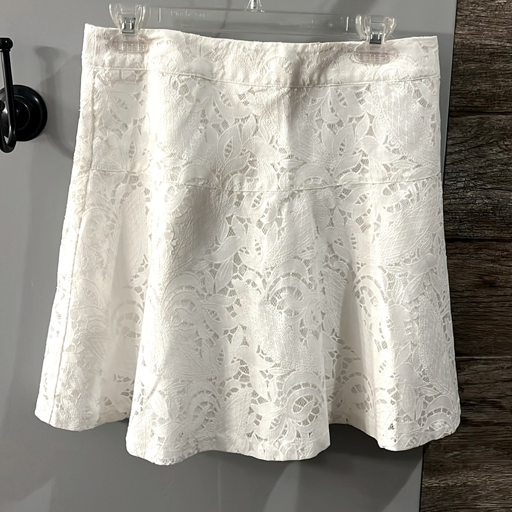 Lined Lace White Skirt